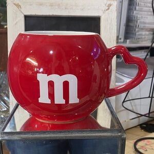 M&M'S Red Ceramic Mug with Heart Handle